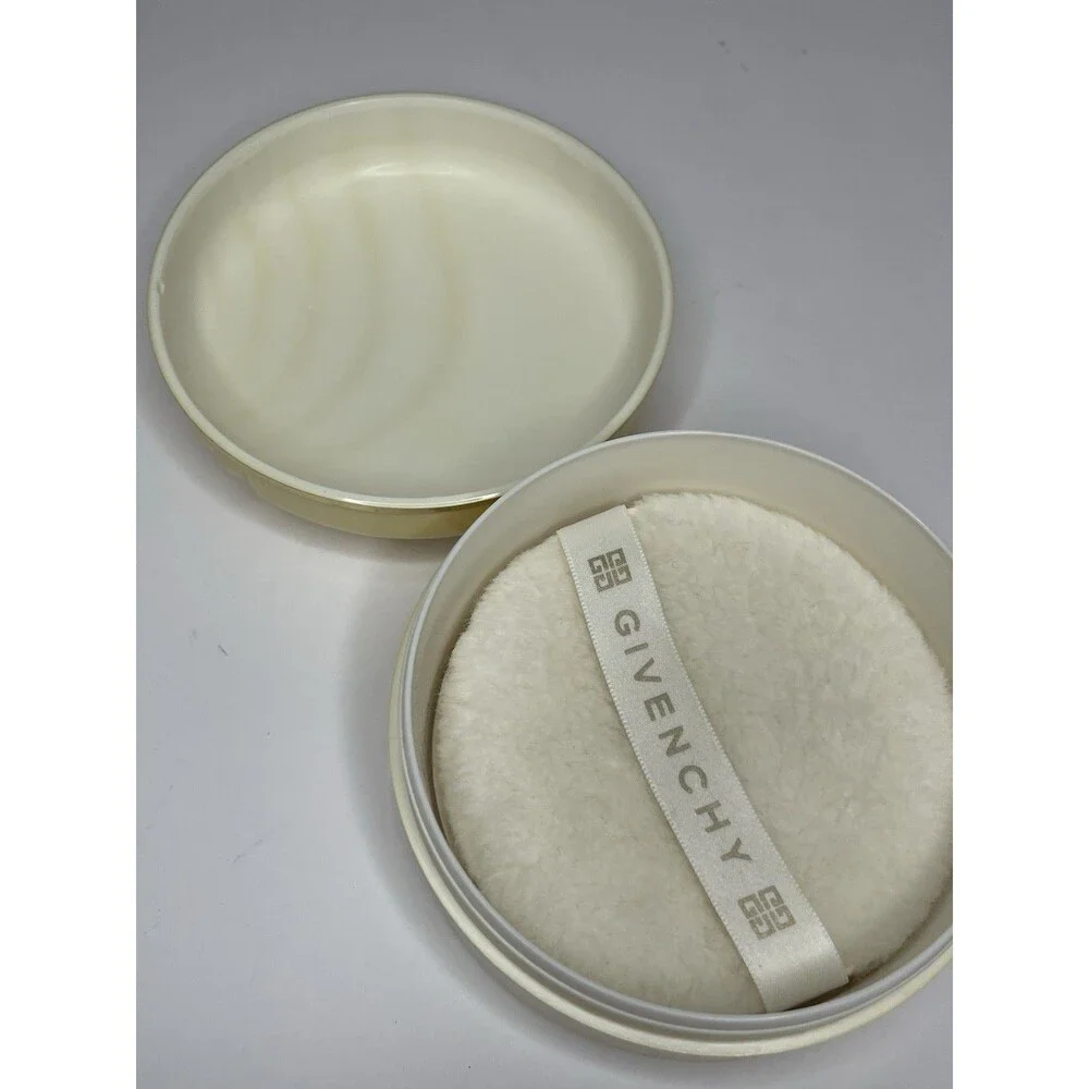 Amage De Givenchy 5oz Body Powder Container Only Vintage Butter Yellow Gold Rim